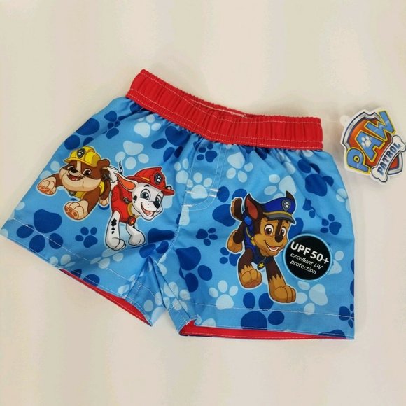 Paw Patrol Infant Boys Sz 3/6 Month Swimsuit UPF 50+ Board Shorts Nickelodeon - Picture 10 of 12